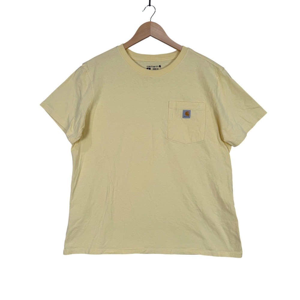 Carhartt Pocket T-Shirt Mens XL Yellow Loose Fit Short Sleeve 103067 Y24